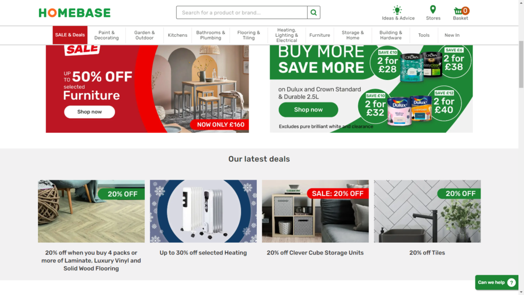Grab a 50% Discount on Stylish Pieces at Homebase